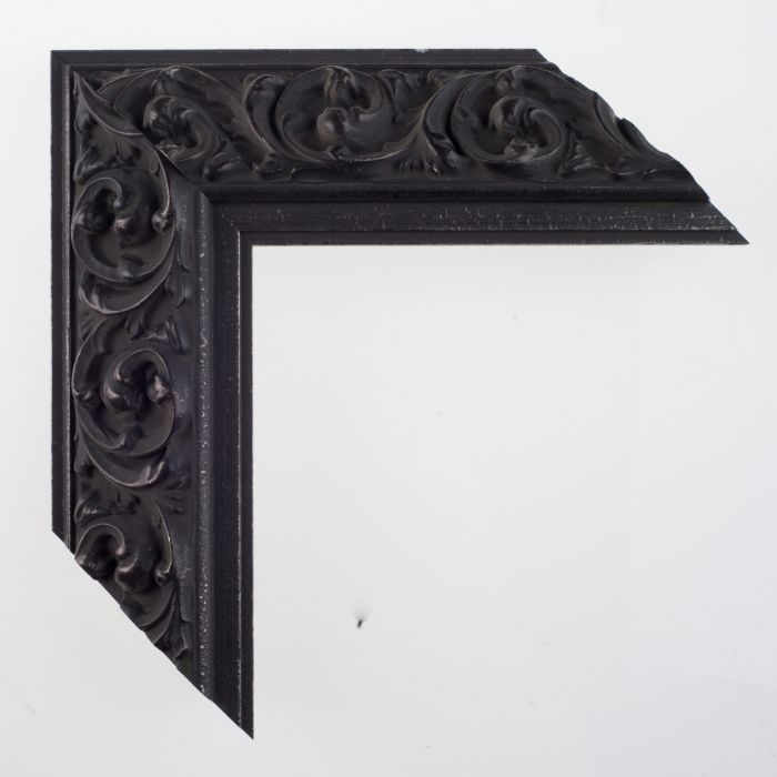 Houten lijst - SOFIA - Reverse ornament iron black breed 63 mm