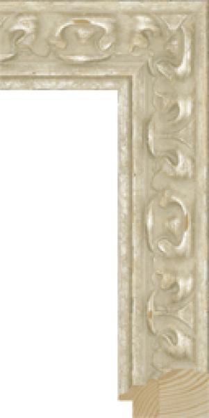 Houten lijst - - SEVILLA - White ornament breed 65 mm