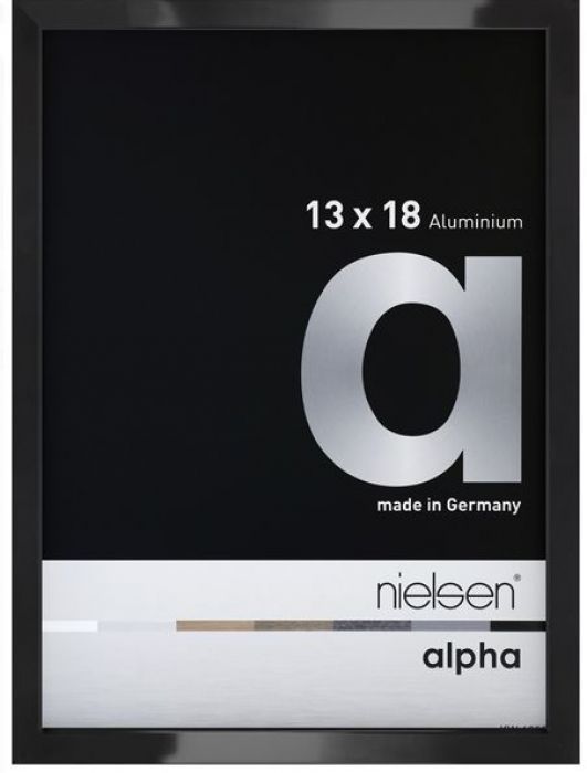 Aluminium wissellijst Nielsen  Alpha Zwart Hgl.