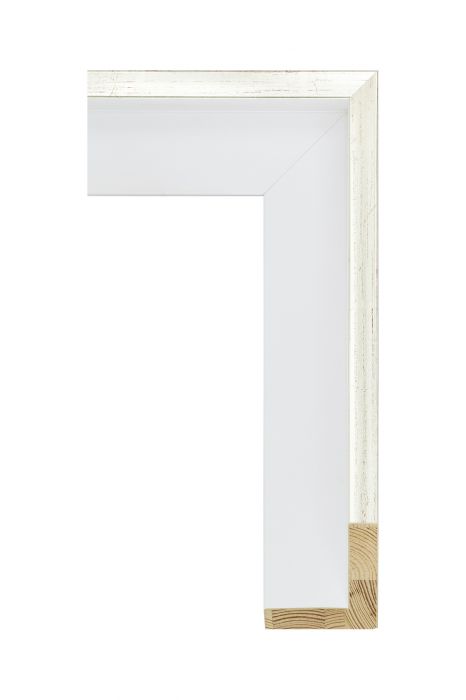 Houten lijst - AVANT II - Witgoud wit baklijst 56 mm breed