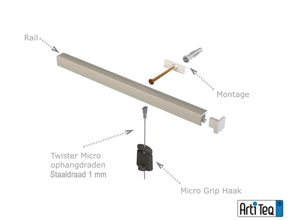 ARTITEQ contour rail  12.5 x12.5 mm