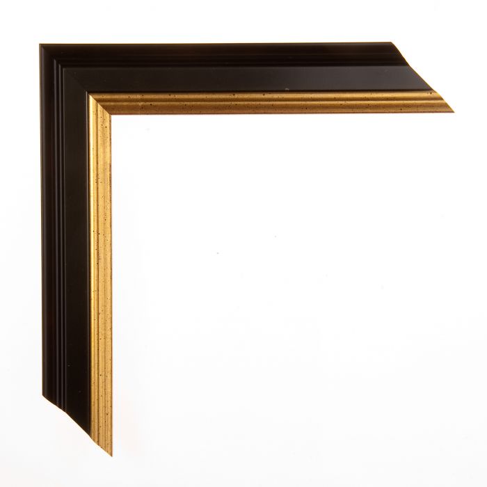 Houten lijst -  ACADEMIE - Black with gold 31 mm 