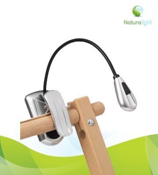 Natura LED Clip-on Lamp satijn zilver LED Klemlamp