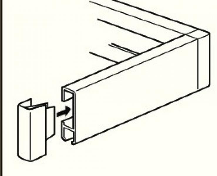 Eindkap voor click-rail wit