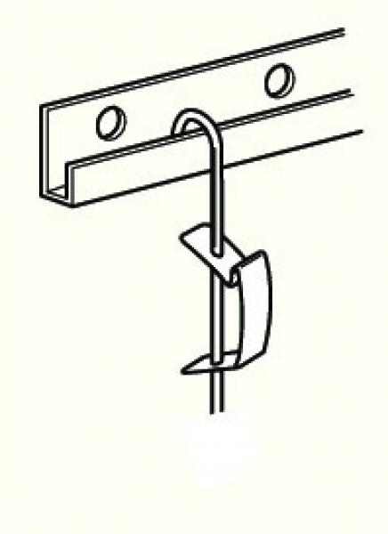 Ophangstang Natuurwit gemoffeld 100 cm inclusief schuifveer