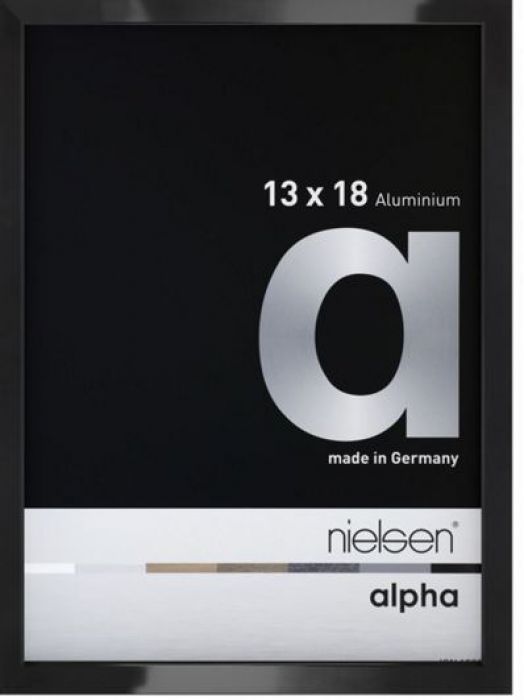 Aluminium wissellijst Alpha True Color Zwart Hgl.