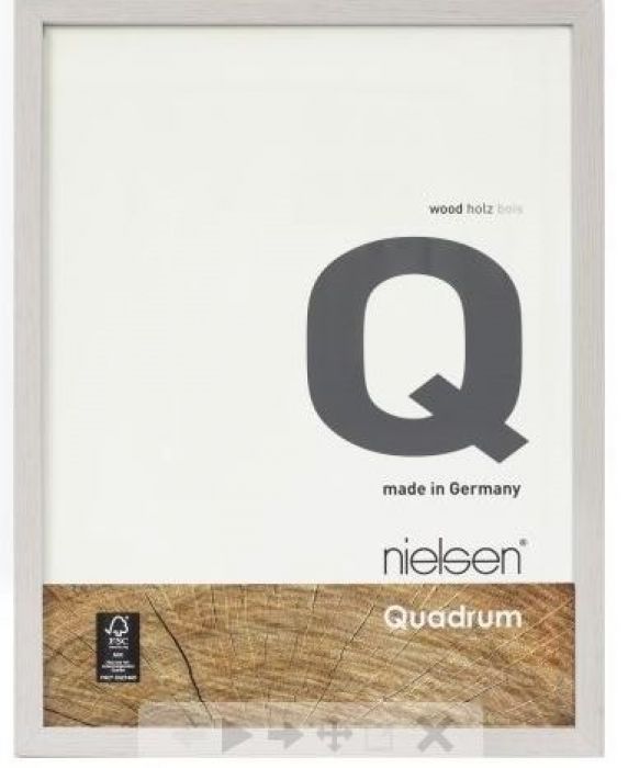 Houten wissellijst Quadrum - Cementgrijs