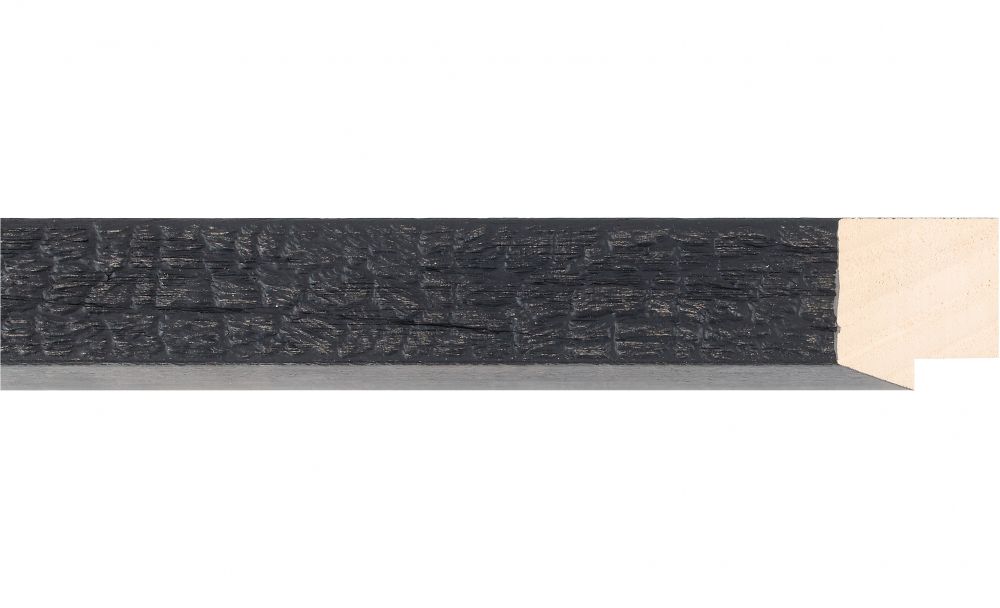 Houten lijst -  CARBON - Zwart verkoold hout smal 38 mm