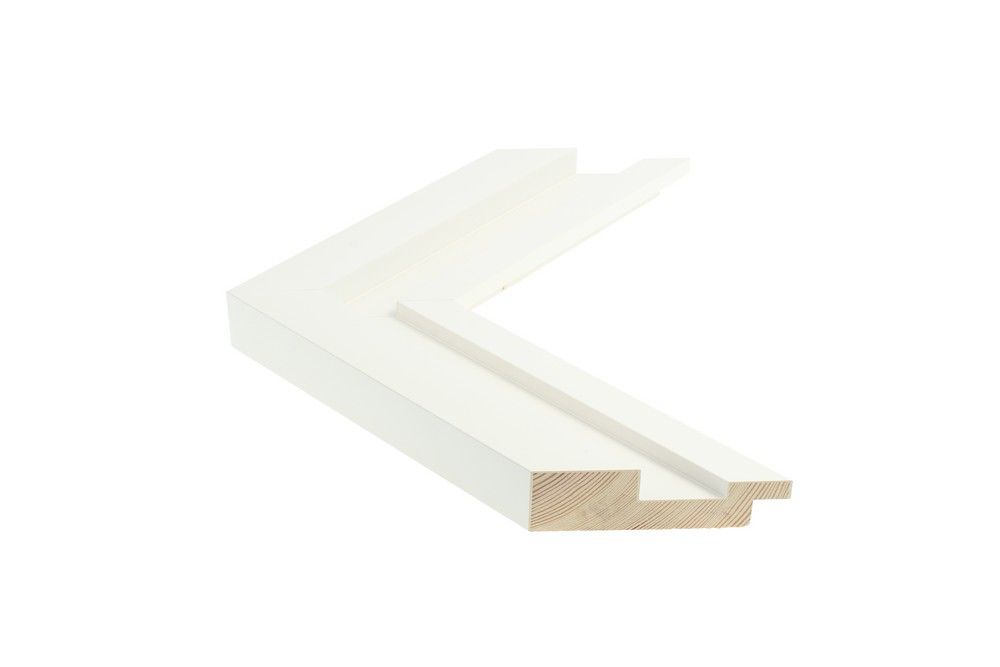 Houten lijst - SHUTTER - Wit Foam-Arcylaat lijst  Profielbreedte: 54 mm