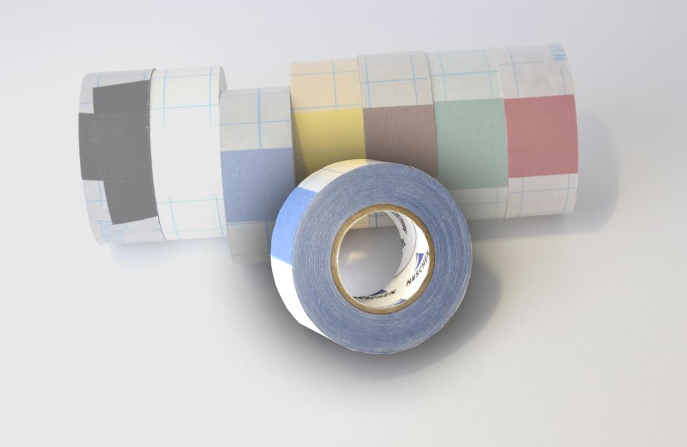 zelfklevend linnentape  Filmoplast (zuurvrij) blauw - 30mm x 10mtr