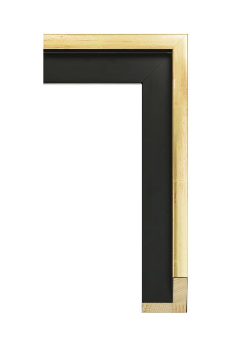 Houten lijst - AVANT II - Goud zwart baklijst 46 mm breed