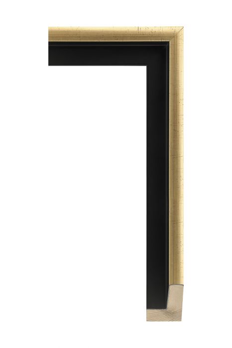 Houten lijst - FLOATS Zwart goud baklijst 36 mm breed